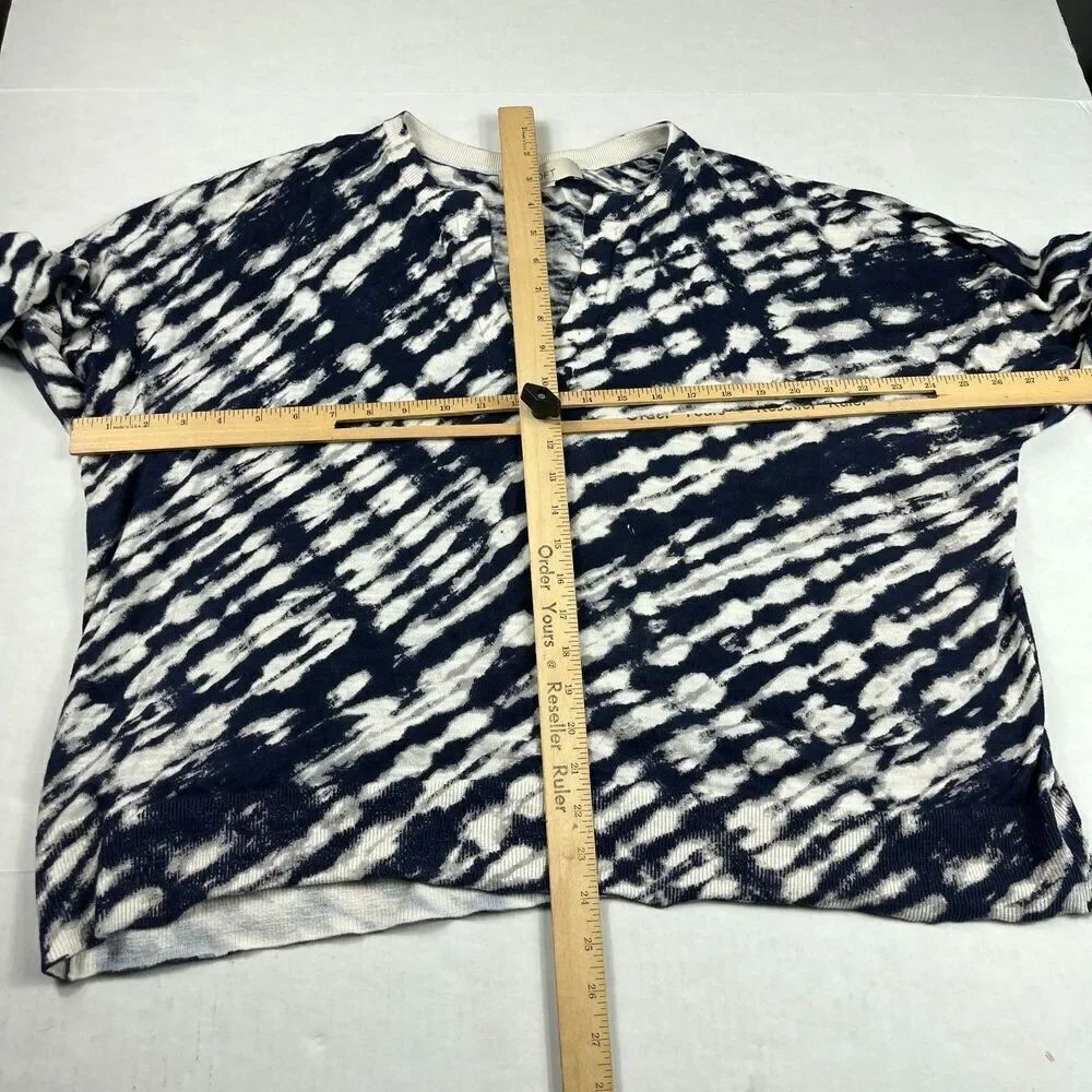 LOFT Cotton V-Neck Sweater Tie Dye Breathable Lightweight Layering Pullover XL - Picture 5 of 10